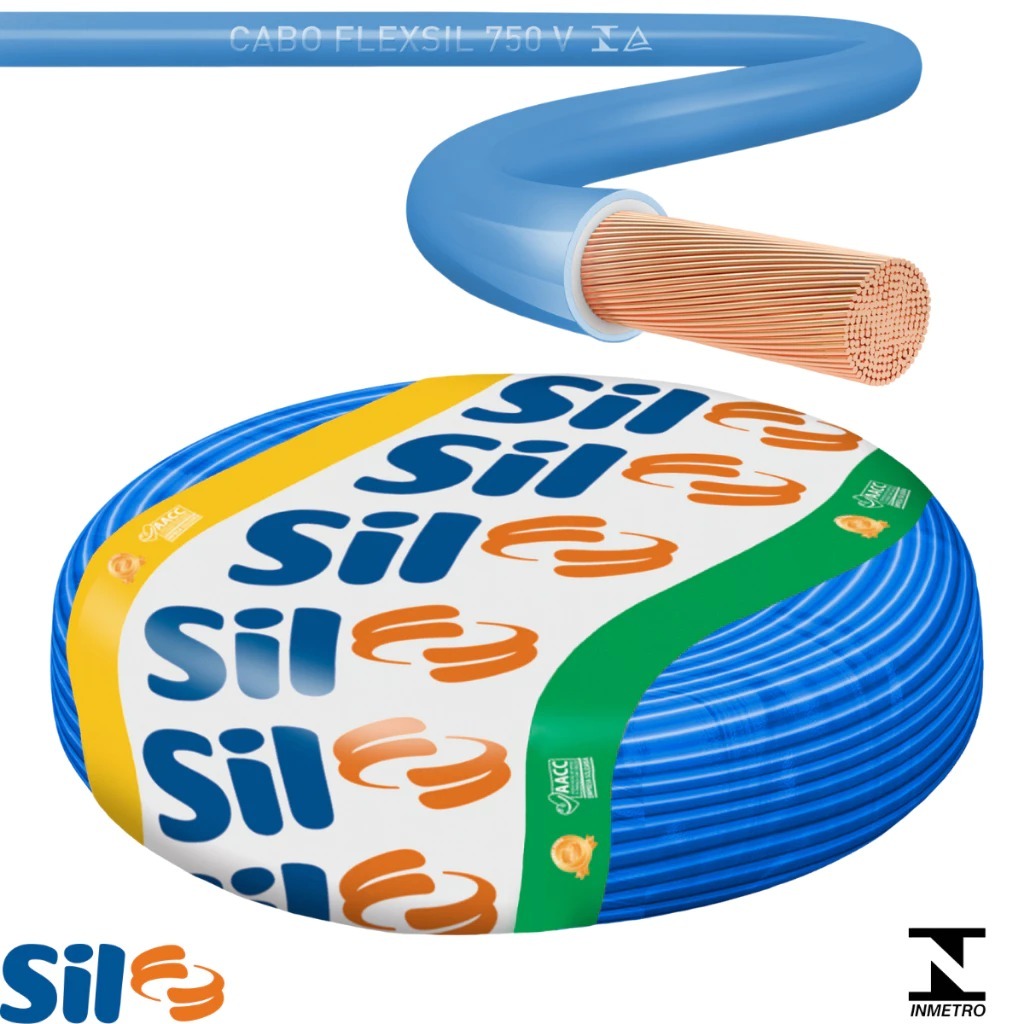 Fio Cabo Flexivel 16mm Rolo 50 Metros Sil - AZUL