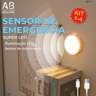 Luminária Led Sensor De Presença Automático 3 Tons de Luz Inteligente Recarregável USB