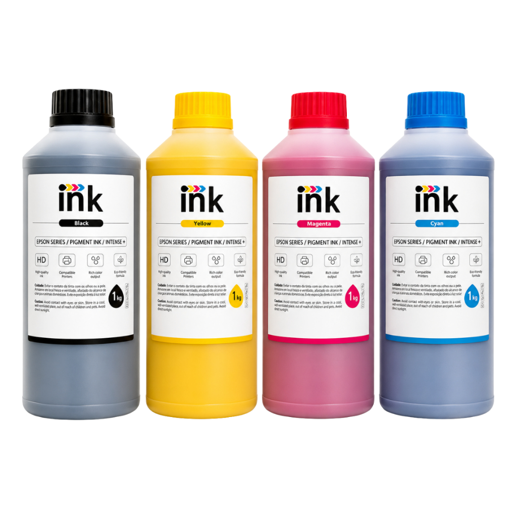 Kit Tinta Pigmentada Ink Para Epson CMYK 1l L5590 L14150 L6270 T3170 WF C5710 C5890