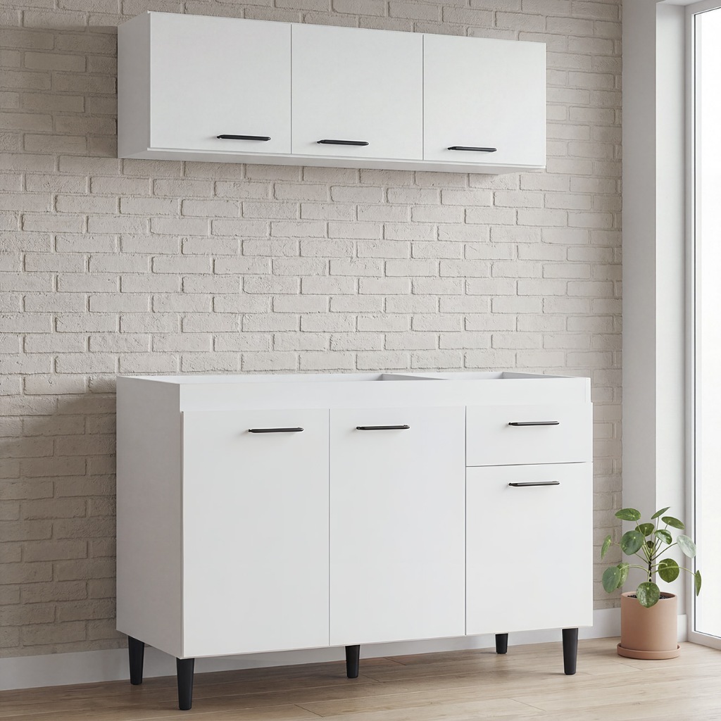 Armário de Cozinha CP01 Sem Tampo Classic P11 Branco - Mpozenato