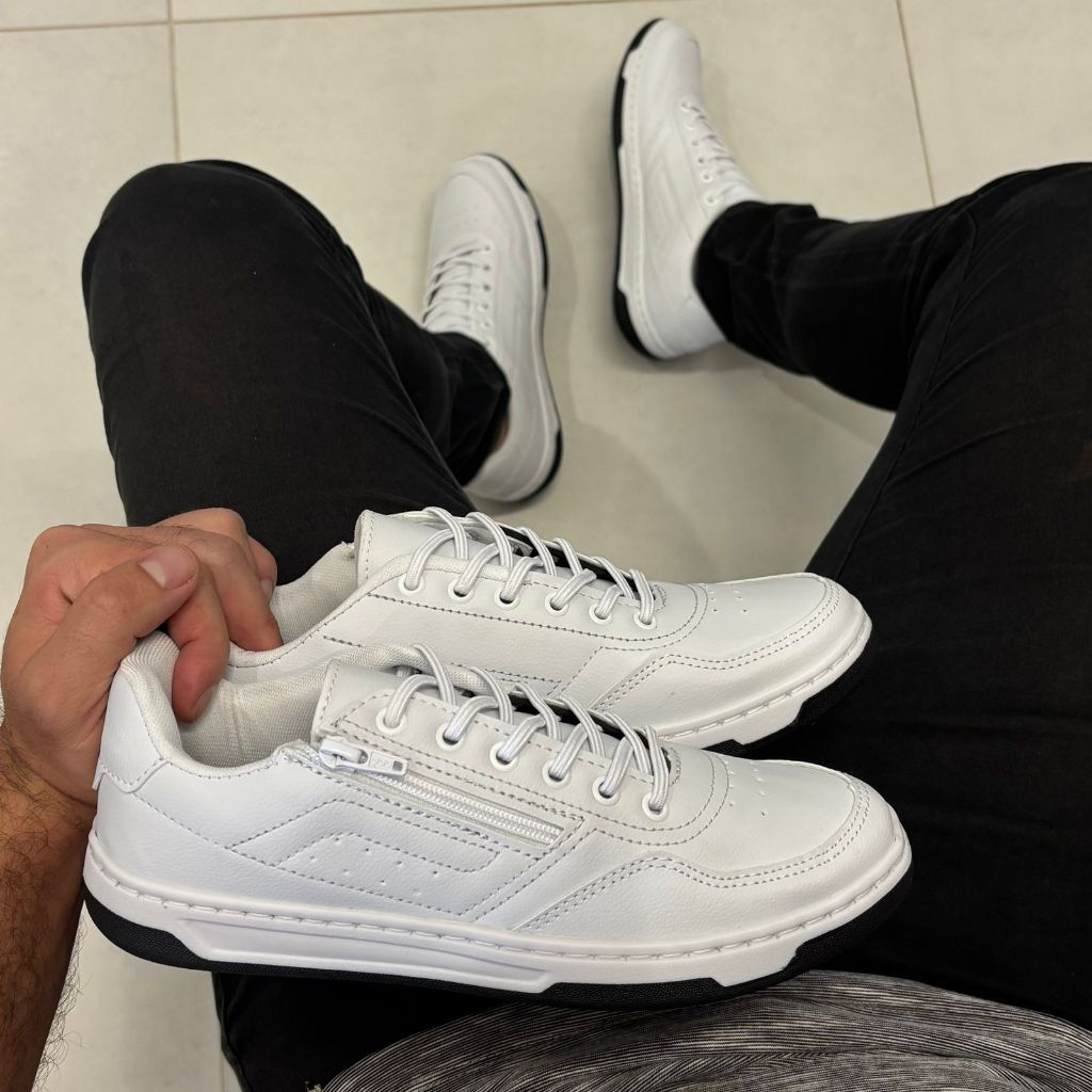 Sapatenis Masculino Rayon Tênis Casual com Zíper e Cadarço Original Calce Fácil Moda Street Moderno