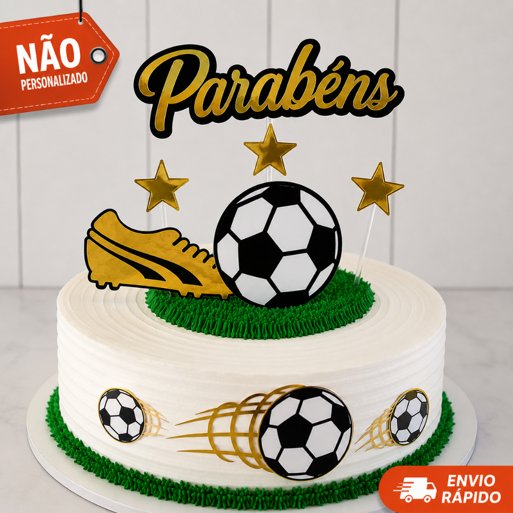 Topo Topper de bolo - Chuteira futebol - Não personalizado