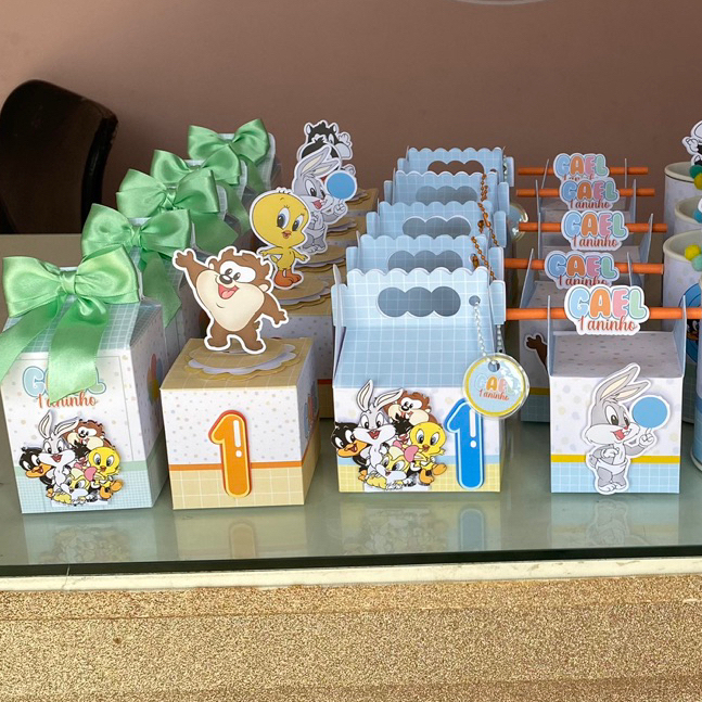 kit caixas personalizadas baby looney tunes - personalizados - festa infantil - personalizados infantis - lembrancinhas