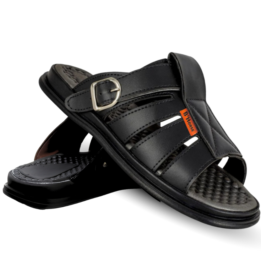 Sandália Masculina Franciscana Ortopédica Anti-Stress (Estilo, Conforto & Uso Diário) - Black Horse