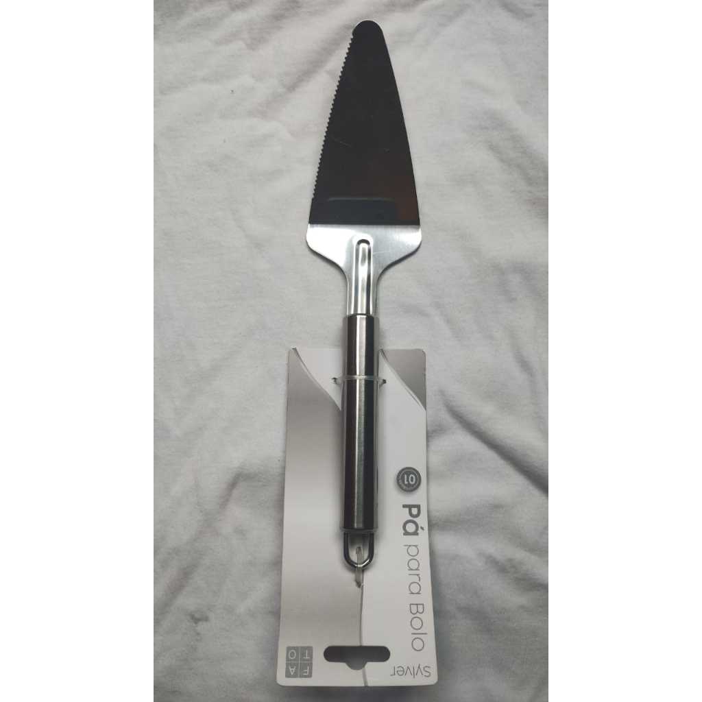 Espátula Pá para Cortar e Servir Bolo com Serra, Pá de Bolo com Serrinha, Pá de Bolo Inox com Serrinha, Espátula Cortar