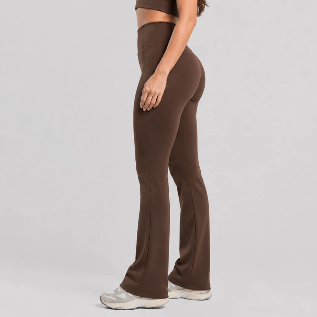 Calça Bailarina Legging Flare Reta Feminina Cintura Alta Sem Transparência Academia Fitness — imagem 1
