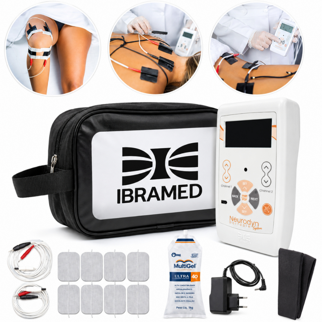 Neurodyn Portátil System Ibramed Bolsa de Transporte Tens Fes Eletroestimulador
