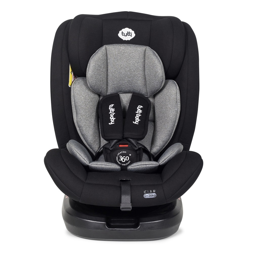 Cadeira Para Carro Essence Giratória 360° 0 A 36Kg Reclina Preta E Cinza Tutti Baby