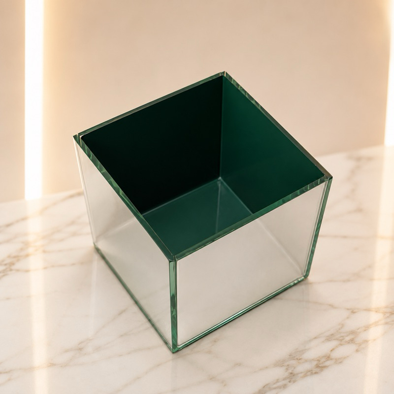 Vaso Espelhado Quadrado 12x12x12 Cachepot para Arranjo Decoraçao  Plantas Festas