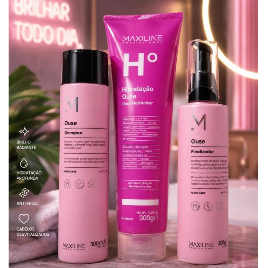 Kit Ouse Shampoo 300ml + Máscara 300g + Finalizador 20ml -  Maxiline