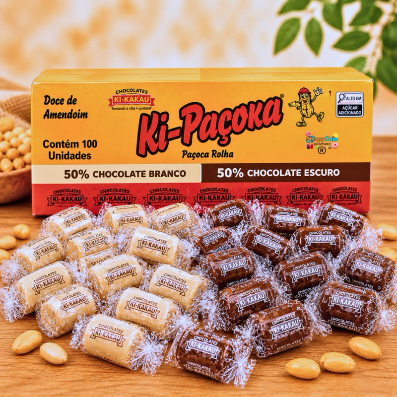 Pacoquinha Rolha com Cobertura de Chocolate Caixa 100 unidades Promoção