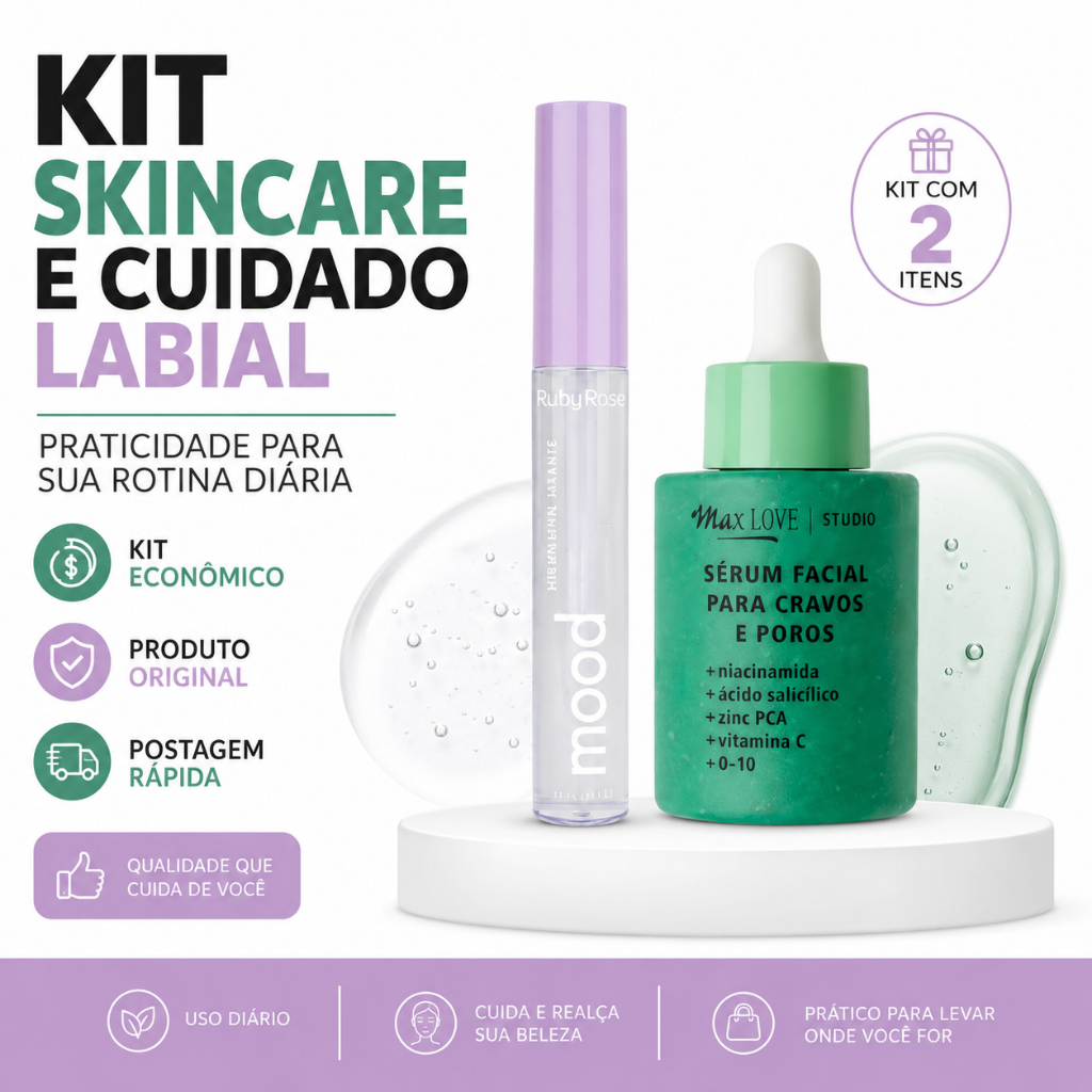Kit 2 Un Skincare Facial Sérum Max Love 30ml Cravos Poros Mood