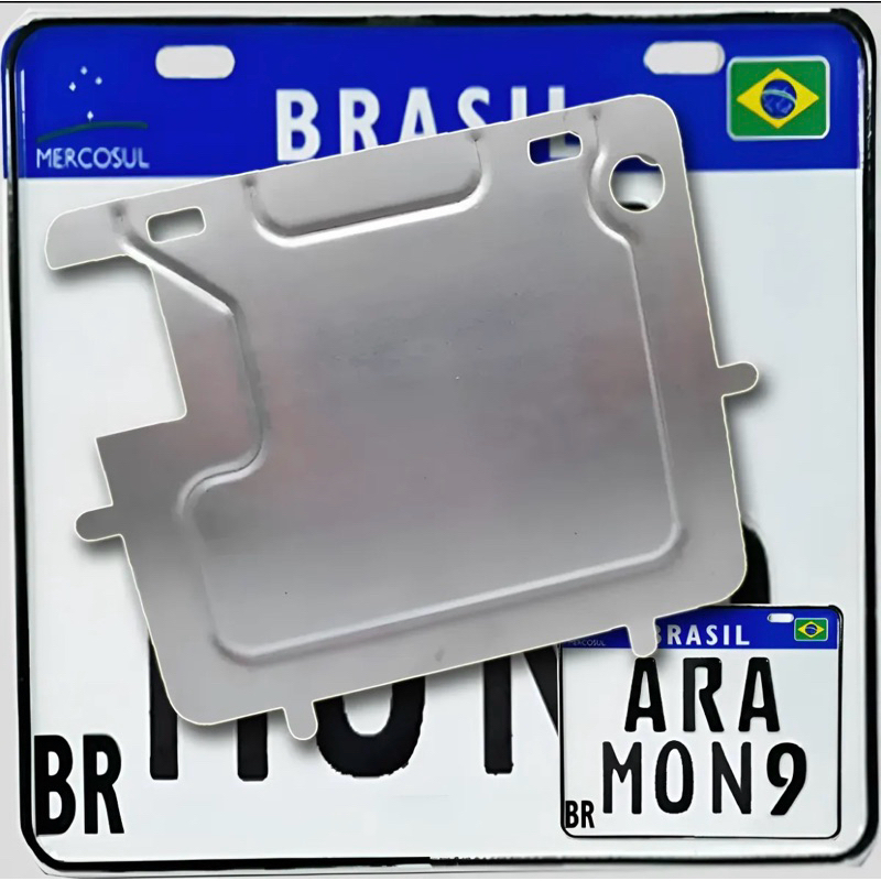 SUPORTE REFORÇO PROTETOR DE PLACA DE AÇO MOTO MERCOSUL
