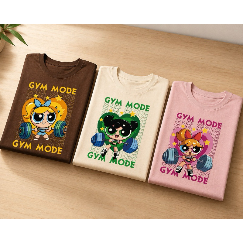 Kit com 3 Camiseta Oversized Meninas Super Poderosas 100% Algodão Academia Gym Blusão Tshirt Feminina Gringa Streetwear