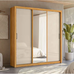 Guarda Roupa Casal 3 Portas com Espelho Residence Demóbile