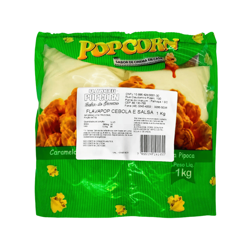 FLAVAPOP - Cebola e Salsa 1kg - Sal Micronizado Popcorn