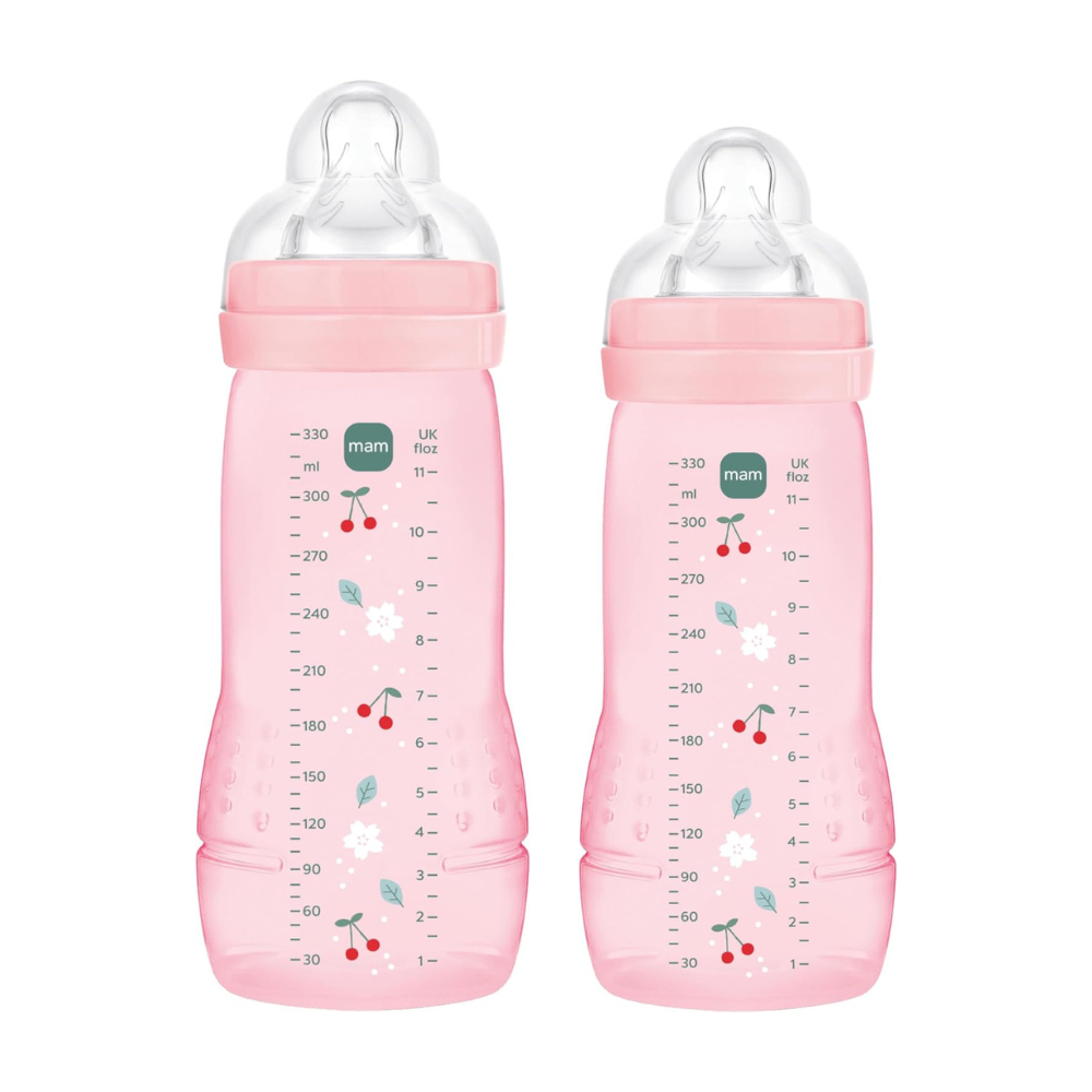 Kit 2 Mamadeiras Mam Antivazamento 270 e 330 ml Bebê Easy Active