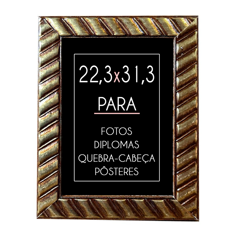 Moldura 22,3x31,3 Madeira Lisa Para Quebra Cabeça Sem Vidro