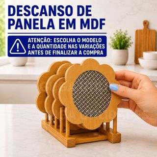 Kit Descansos de Panela em Bambu Resistente, Suporte Para Panelas Quentes, Utensílios de …
