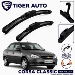 Par Palheta Limpador Parabrisa Corsa Classic 1995 A 2016 Tiger Auto Silicone