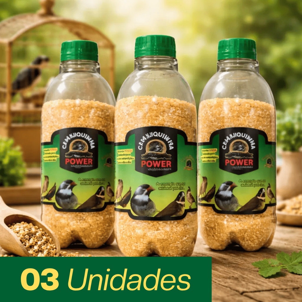 3 Unidades Canjiquinha Power Alimento Pássaros Curió Trinca Ferro Canário Bigodinho Cardeal Mileto Milho Coleiro