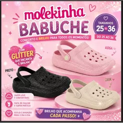 Babuche Molekinha Glitter Infantil Menina Clog 2591200 Leve Confortável Original