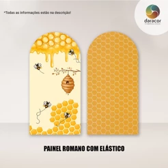 Capas de Painéis Verticais Abelha Feliz - Retangular c/ Overlock e Romano c/ Elástico Tam Diversos OPÇÕES INDIVIDUAIS