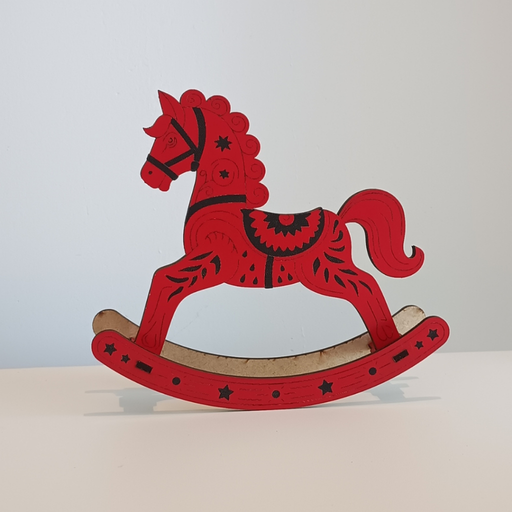 Enfeite Cavalinho de Balanço em Madeira /Adorno Quarto Infantil Decoração Brinquedo