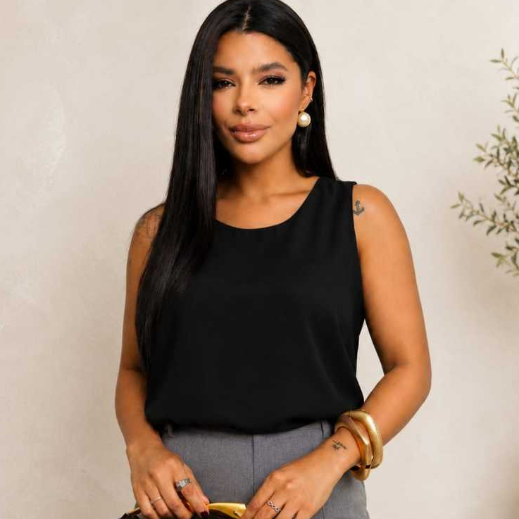 Regata Feminina Viscolinho Premium Elegante Soltinha Confortável  M ao GG