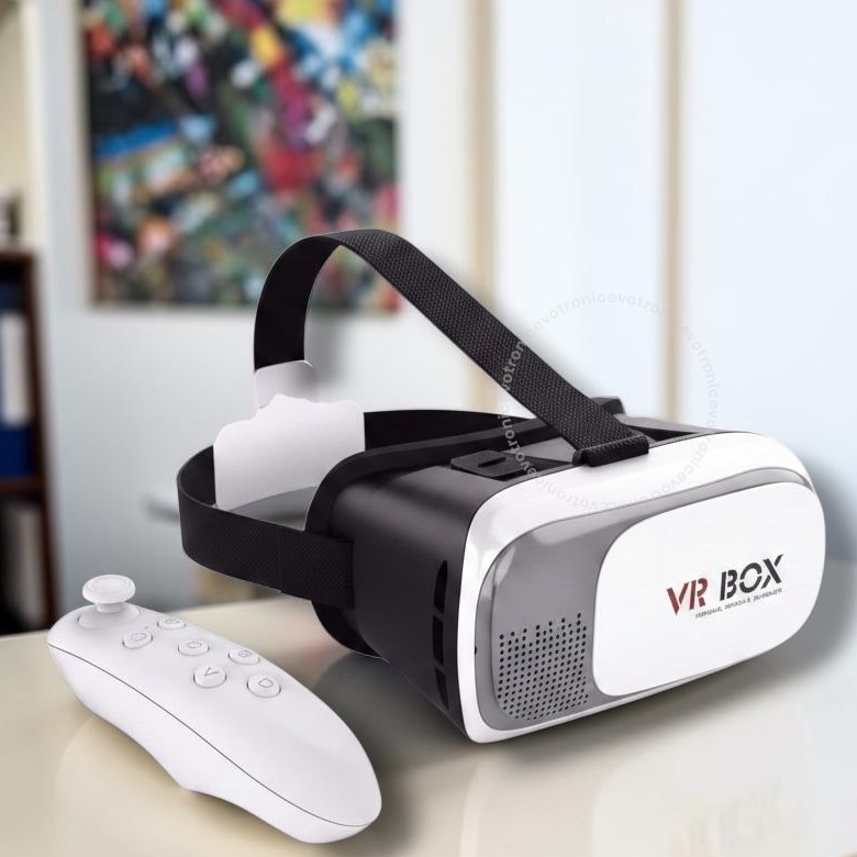 Óculos VR Box 2.0 Cardboard Realidade Virtual 3D  Controle Bluetooth para todos os tipos  de Celular
