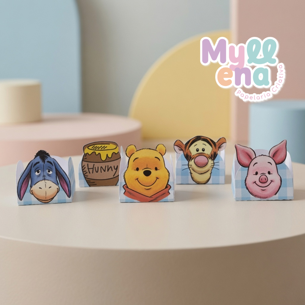 Forminhas para Doces Ursinho Pooh Azul | Festa Infantil | Lembrancinhas | Mimos Personalizados