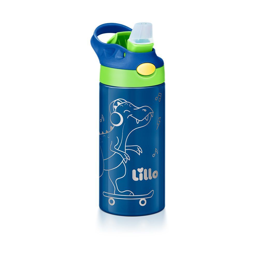 Copo Garrafa Térmica Inox Parede Dupla c/Canudo 350ml Lillo · foto 2