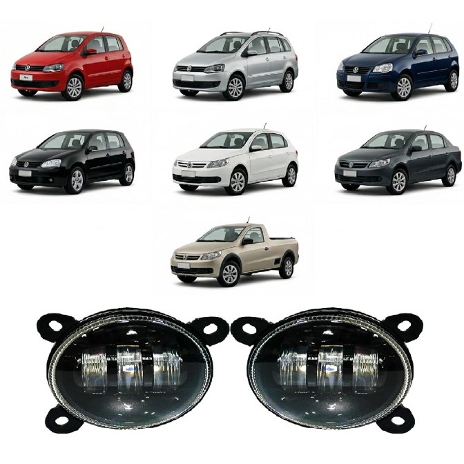 PAR FAROL MILHA NEBLINA AUXILIAR VW GOL SAVEIRO VOYAGE GOLF POLO FOX SPACEFOX