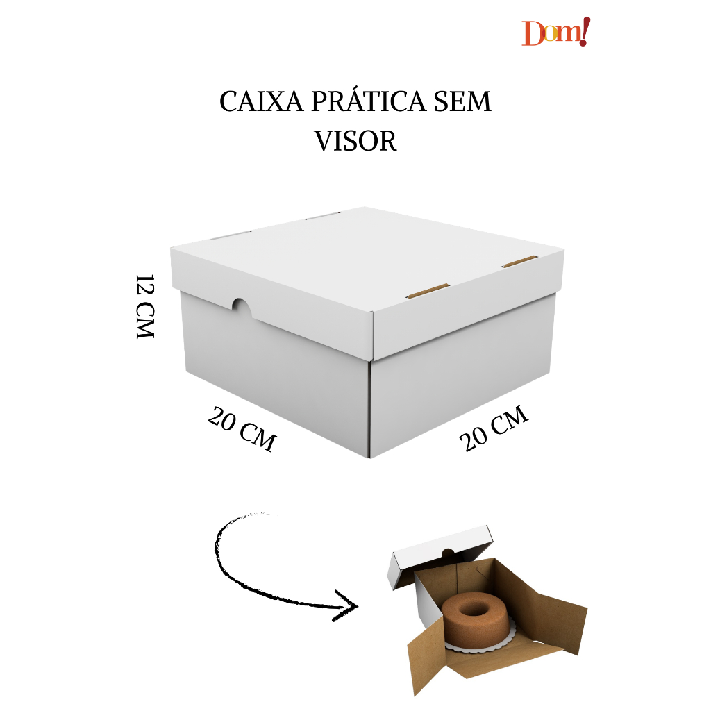 10x Caixa prática para Bolo / Torta / Confeitaria 12 cm - Sem visor — imagem 2 de 2