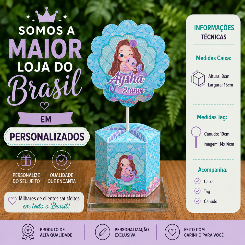 Kit Centro de mesa Festa Infantil SEREIA BABY