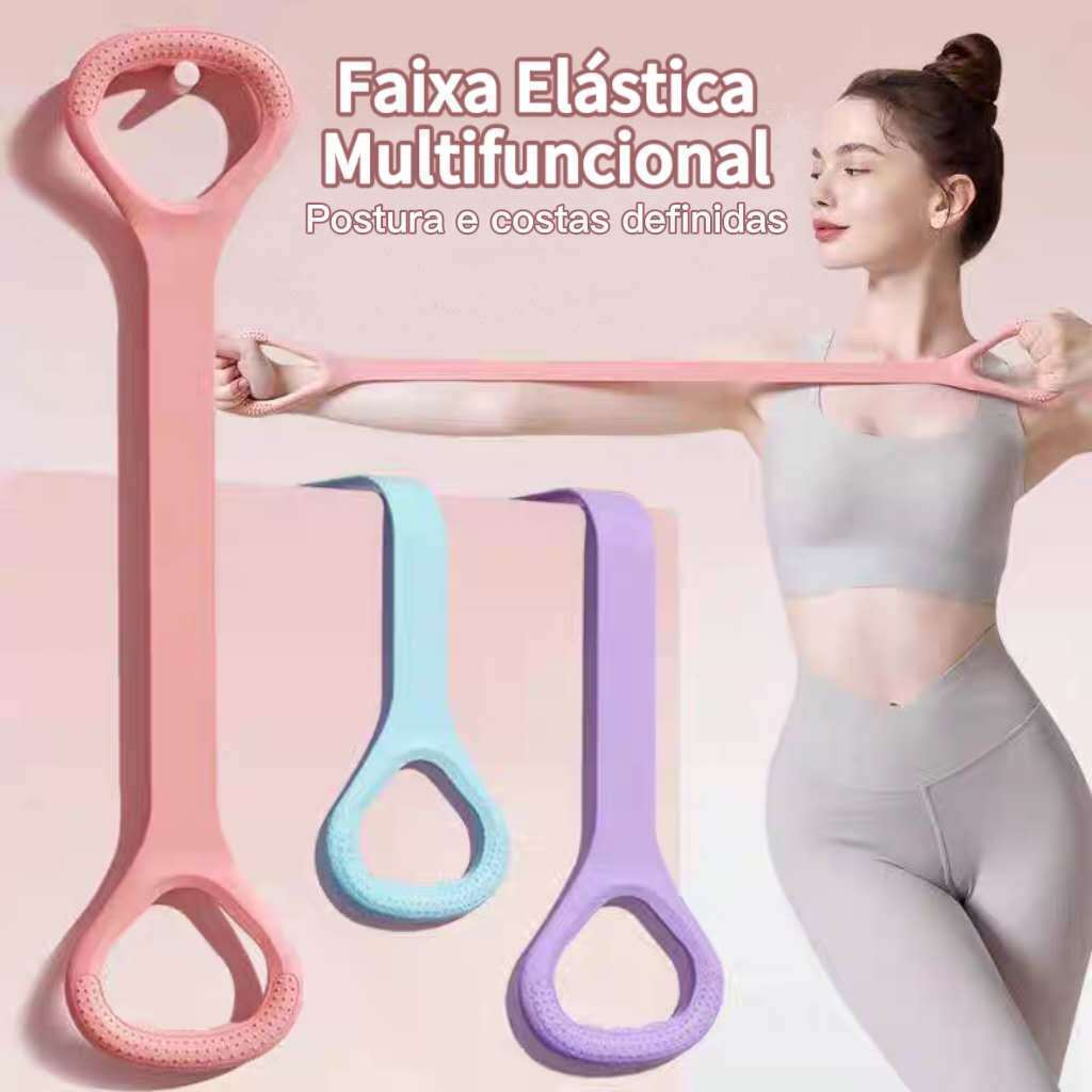 Faixa Elástica de Resistência Yoga, Pilates e Treinos Funcionais | Ideal Alongamentos e Exercícios