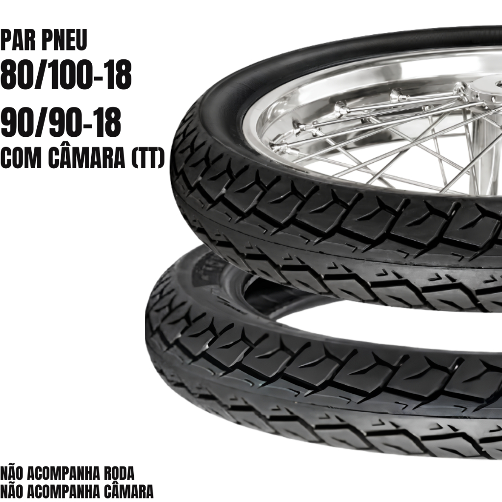 Par Pneu Levorin 80/100-18 + 90/90-18 TT Matrix para moto Honda CG Yamaha YBR Factor — imagem 2 de 2