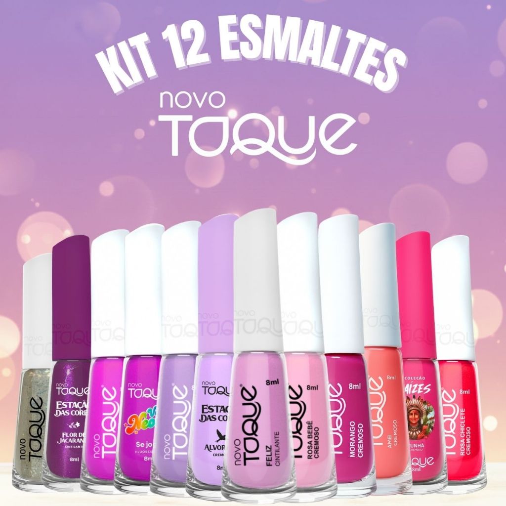 Kit de Esmaltes Novo Toque Tons De Rosa Roxo E Lilás Para Madrinhas Tendências Mais Vendidos