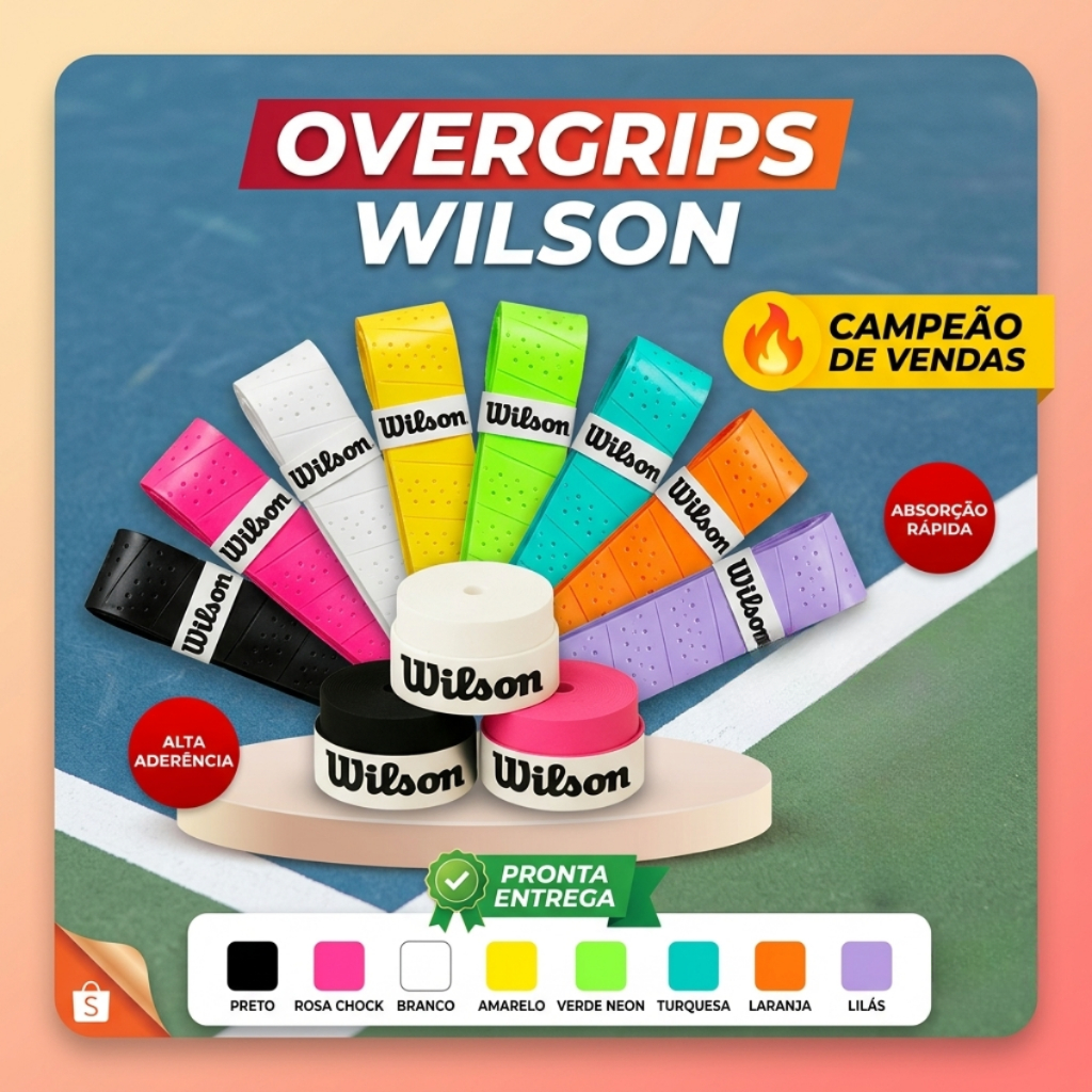 1,3 ou 5 Un Overgrip Raquete Beach Furado Wilson - Env Imediato