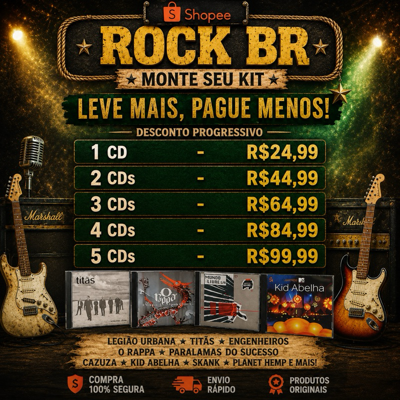 ROCK BR TITÃS RITA LEE PARALAMAS ENGENHEIROS DO HAVAI KID ABELHA RAUL SEIXAS