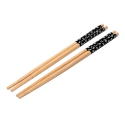Conjunto 4 Hashis Sunflower Bambu Preto 24cm (2 Pares) - Lyor