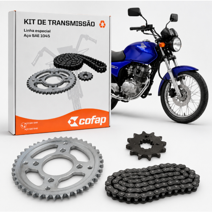Kit Relação Transmissão Tração Original Honda Cg Titan Fan 150 2004 à 2015 Cofap