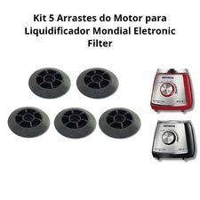 Kit 5 Arrastes do Motor para Liquidificador Mondial L60 L66 Peça Reposição