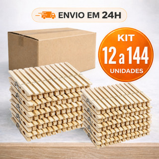 Prendedor de Roupas Pregador Pegador de Madeira - kits 12/60/144 Unidades