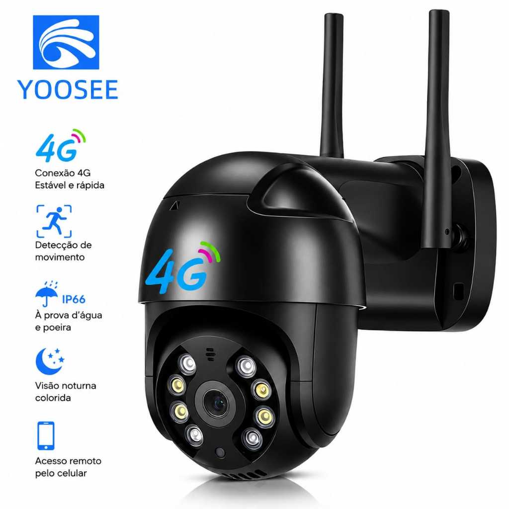 Câmera A8 4g Externa Ip A Prova D'água - Infravermelho Alarme Wifi Hd Sensor De Movimento - Bivolt