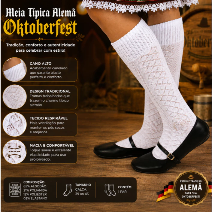 Meia Oktoberfest Feminina: Estilo e Conforto! 🍻