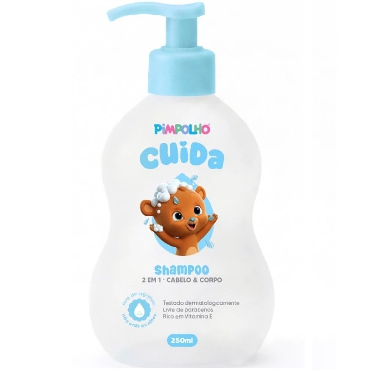 Shampoo Infantil 2 em 1 da Cabeça aos Pés Hipoalergênico 250ml Pimpolho
