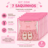Kit com 7 saquinhos organizadores para a mala da maternidade