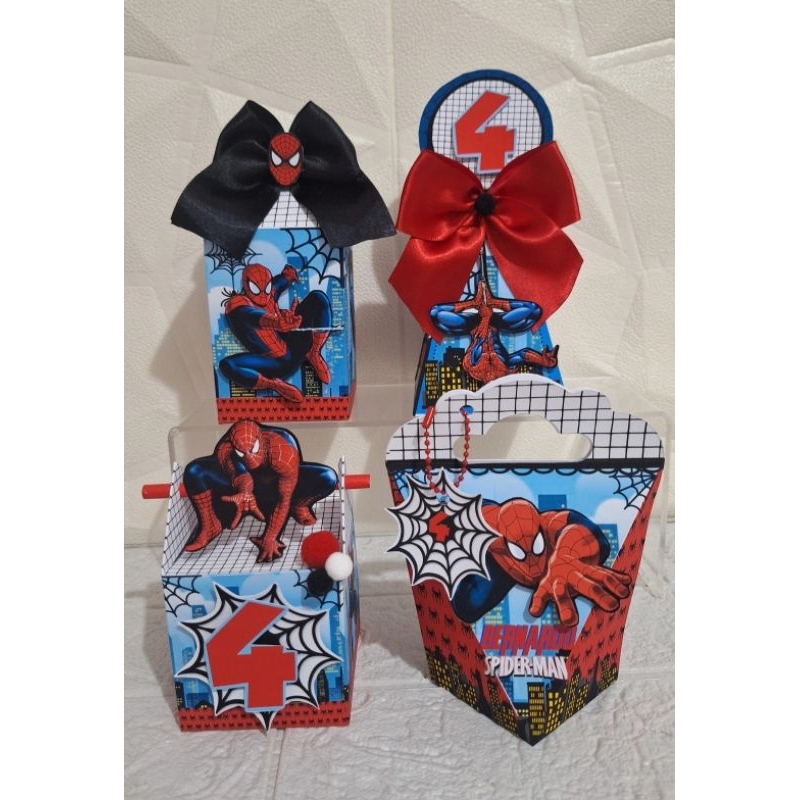 KIT DE CAIXAS HOMEM ARANHA/ LEMBRANCINHAS DE ANIVERSARIO HOMEM ARANHA/ SPIDER MAN/ DECORACAO HOMEM ARANHA