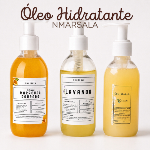 Óleo Hidratante Corporal Nmarsala Lavanda Vanilla Maracujá Pele Macia Perfumada Autocuidado
